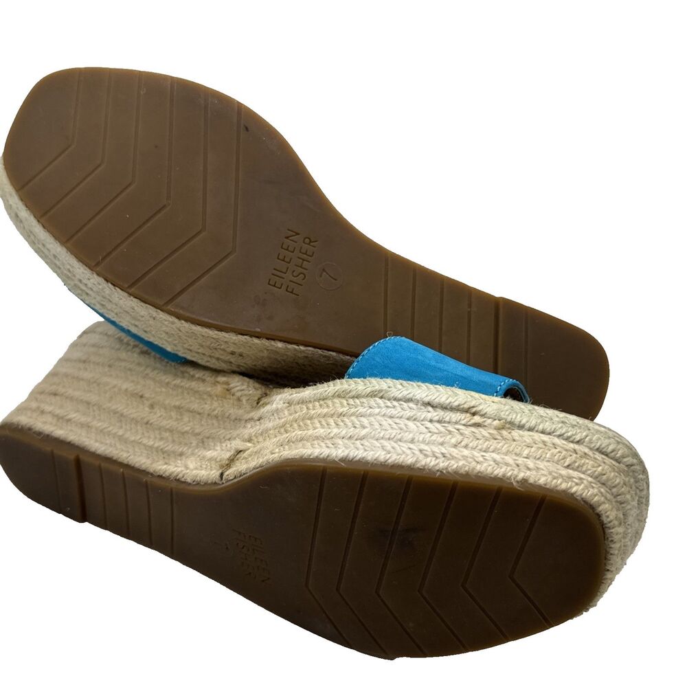 Eileen Fisher Women’s  Turquesa Tan Espadrille Platform Wedge Sandals Size 7 - Picture 7 of 11